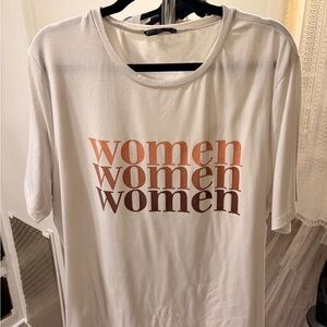 Women's Feminist White Graphic Tee